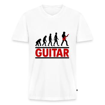Guitar Evolution Rock Music - Men's Premium Organic T-shirt with V-neck - white - Front - Nico (187cm)