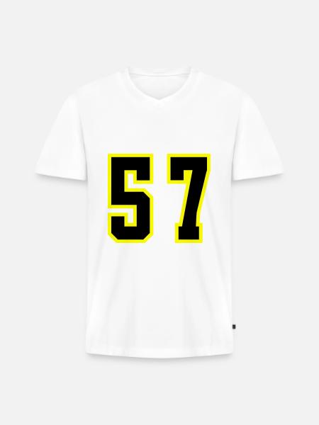 57 Number Jersey - Men's Premium Organic T-shirt with V-neck - white