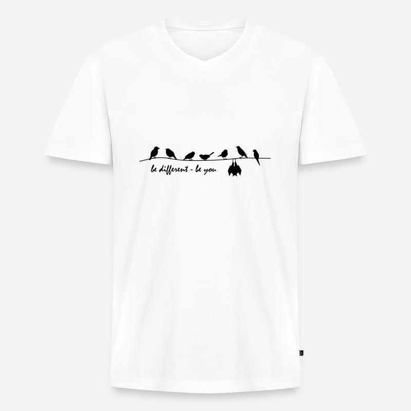 be different - Männer Premium Bio T-Shirt mit V-Ausschnitt - Weiß