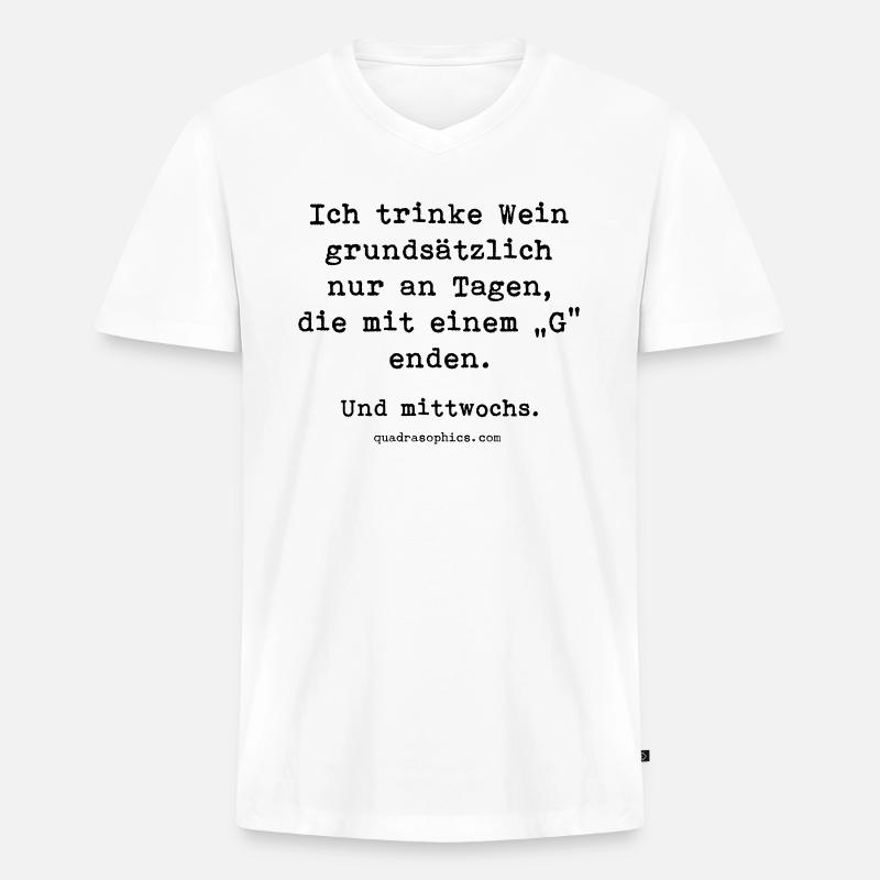 Mit G - Männer Premium Bio T-Shirt mit V-Ausschnitt - Weiß