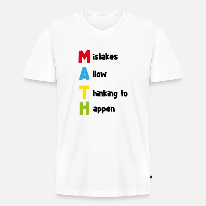 Math Spruch Mathematisch Schule Geschenk - Männer Premium Bio T-Shirt mit V-Ausschnitt - Weiß