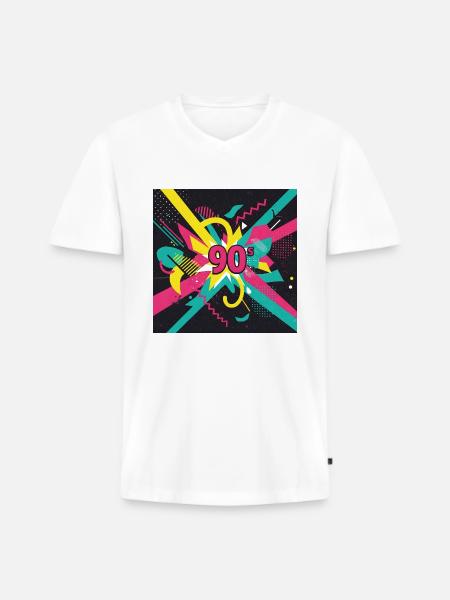 90s vibes - Men's Premium Organic T-shirt with V-neck - white