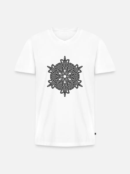 RF319BLACKUK - Men's Premium Organic T-shirt with V-neck - white