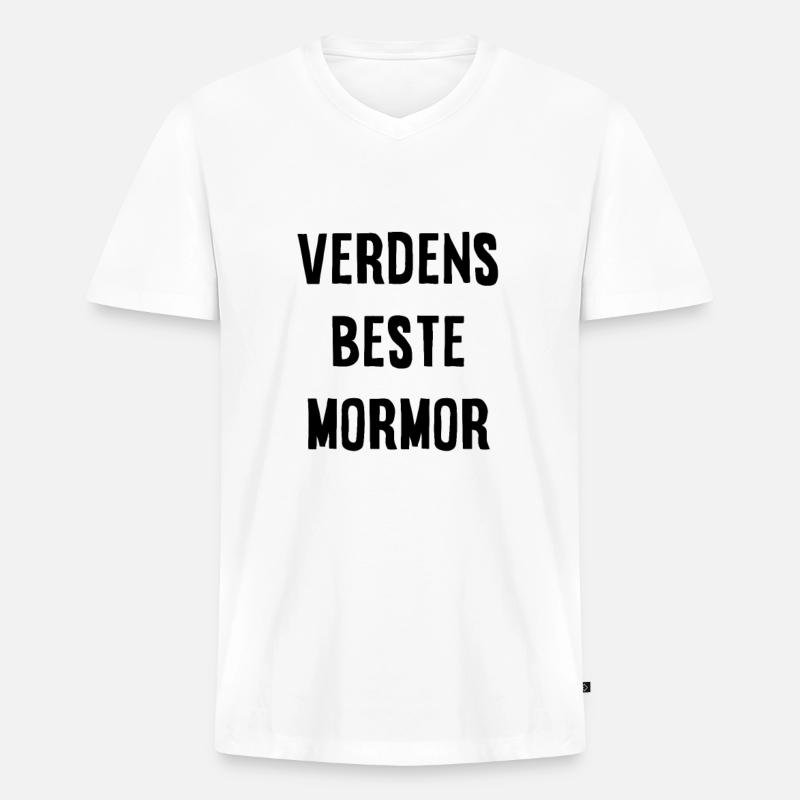 Die größte Großmutter der Welt - Männer Premium Bio T-Shirt mit V-Ausschnitt - Weiß
