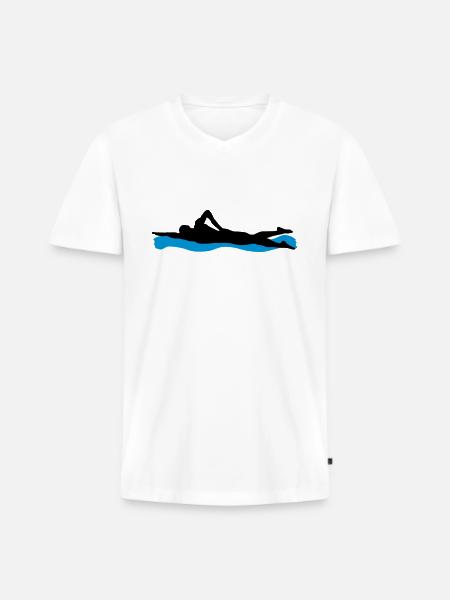 swimming - Men's Premium Organic T-shirt with V-neck - white