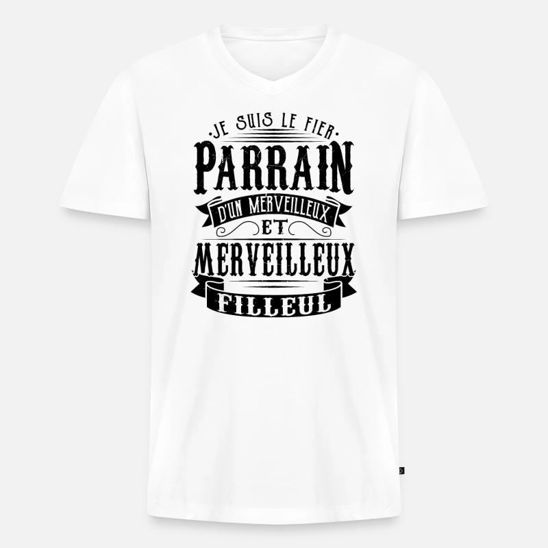 Patenonkel Pate Geschenk Taufpate - Männer Premium Bio T-Shirt mit V-Ausschnitt - Weiß
