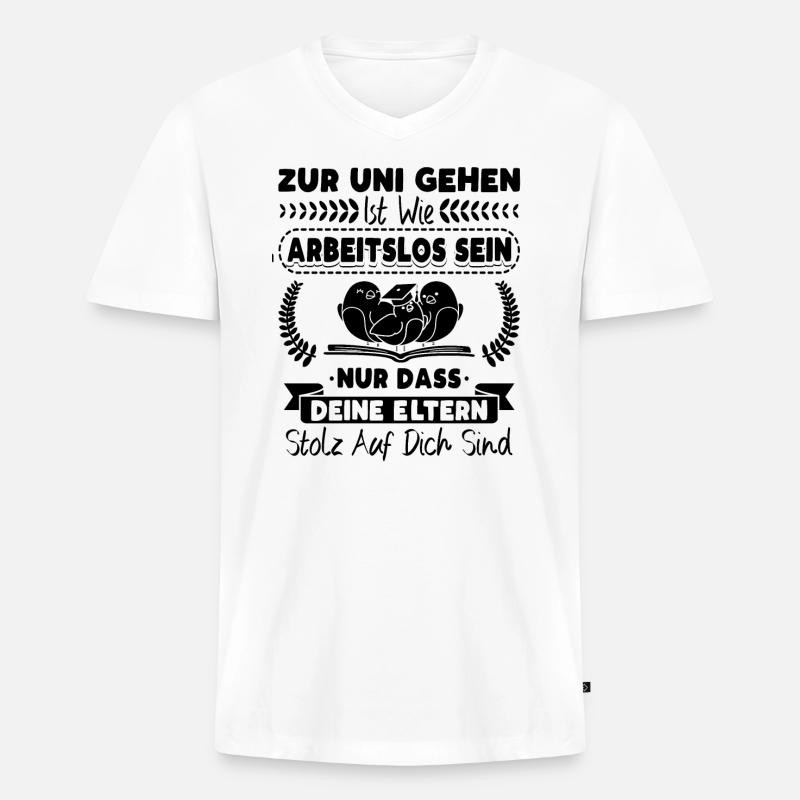 Student Studentin Studium Studienbeginn - Männer Premium Bio T-Shirt mit V-Ausschnitt - Weiß