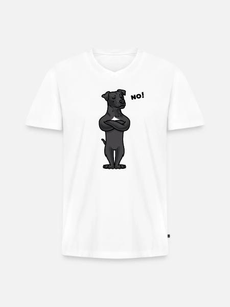 Patterdale Terrier Dog - Men's Premium Organic T-shirt with V-neck - white