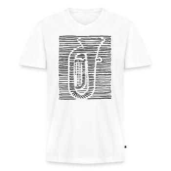 Tuba Player Tuba Brass Musique Tuba - T-shirt encolure en V Premium bio Homme - blanc - Devant - Nico (187cm)