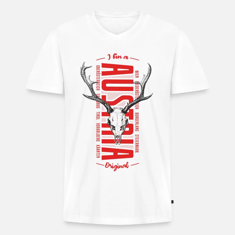 I bin a Austrian Original - Männer Premium Bio T-Shirt mit V-Ausschnitt - Weiß