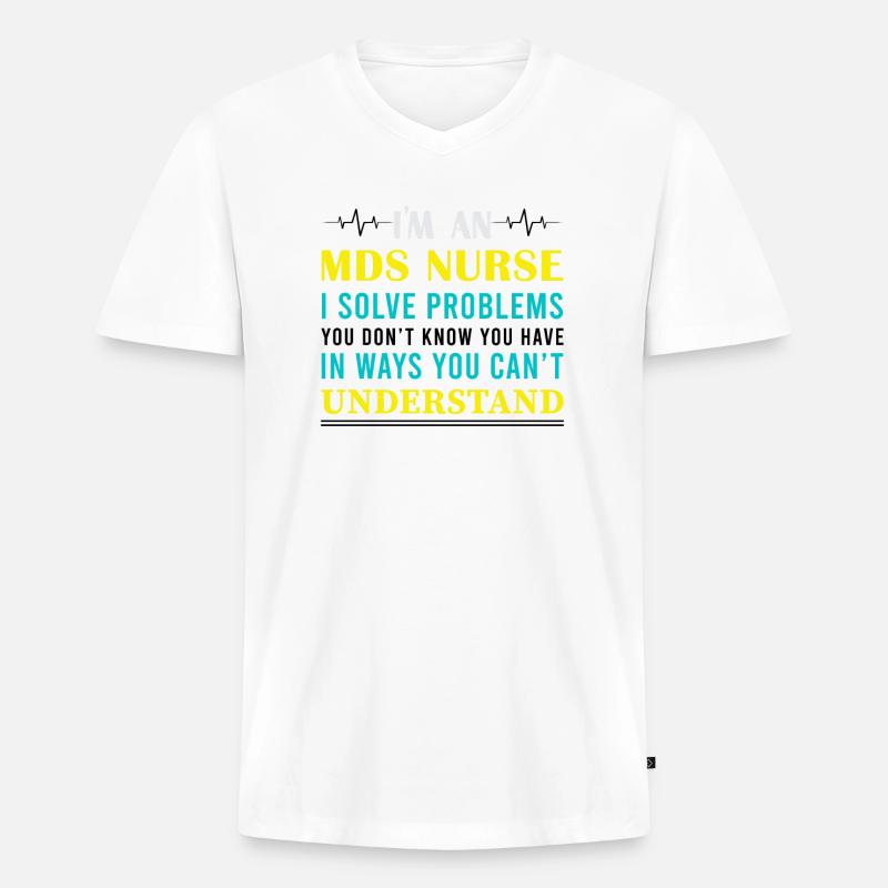 MDS Krankenschwester - Männer Premium Bio T-Shirt mit V-Ausschnitt - Weiß
