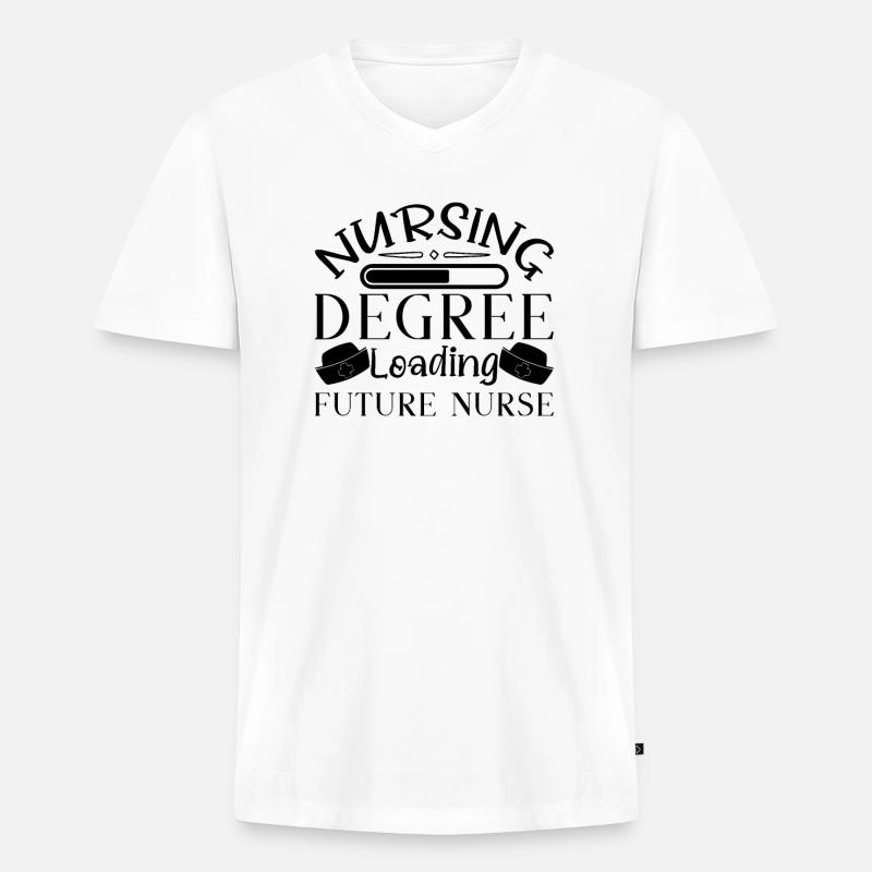 NURSE Degree loading - Männer Premium Bio T-Shirt mit V-Ausschnitt - Weiß