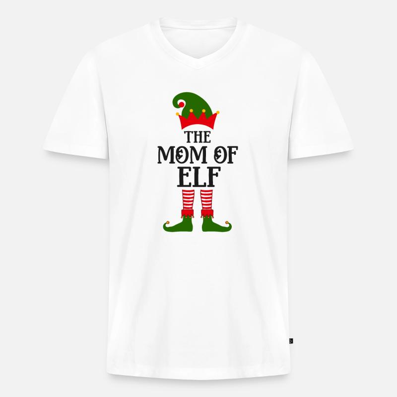 Die Elfenmutter - Männer Premium Bio T-Shirt mit V-Ausschnitt - Weiß