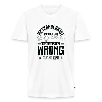 Meteorologie Wettervorhersage Wetter Meteorologe - Männer Premium Bio T-Shirt mit V-Ausschnitt - Weiß - Vorne - Nico (187cm)
