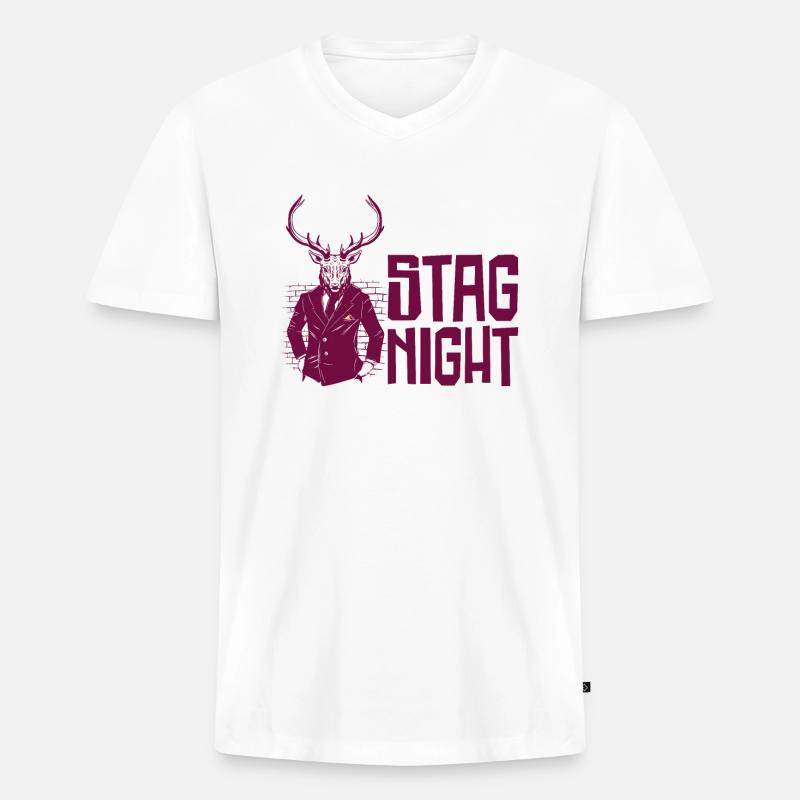 Junggesellenabschied Trinkgelage - Männer Premium Bio T-Shirt mit V-Ausschnitt - Weiß