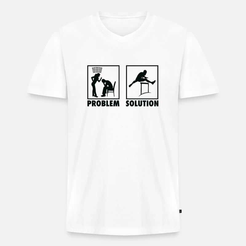 Athletics Athletes Statement Problem Solution. - Men's Premium Organic T-shirt with V-neck - white