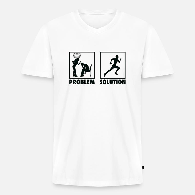 Athletics Athletes Statement Problem Solution. - Men's Premium Organic T-shirt with V-neck - white