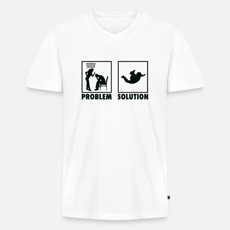Skydiving Skydivers Statement Problem Solution. - Men's Premium Organic T-shirt with V-neck - white