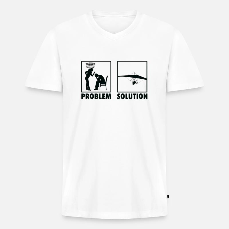 Paragliding Paragliders Statement Problem - Men's Premium Organic T-shirt with V-neck - white