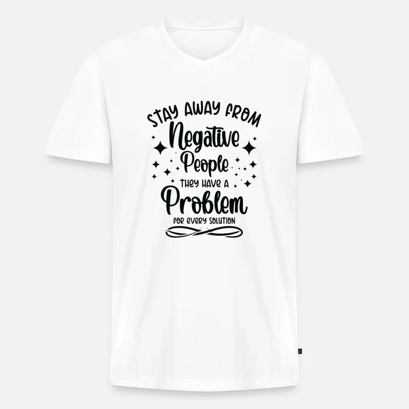 Problem Solution Critical Thinkers Positive - Men's Premium Organic T-shirt with V-neck - white