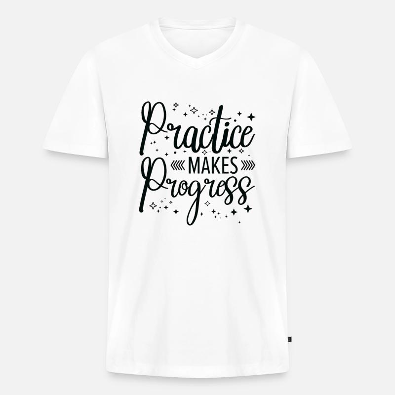 Studentenausbildung Studienfortschritt - Männer Premium Bio T-Shirt mit V-Ausschnitt - Weiß