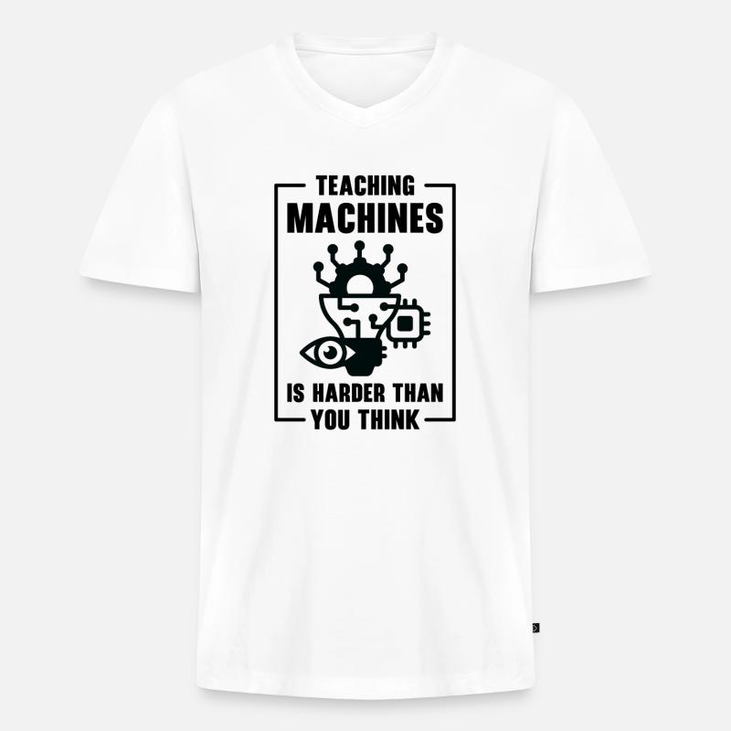 Teaching Machine Learning Artificial Intelligence - Men's Premium Organic T-shirt with V-neck - white