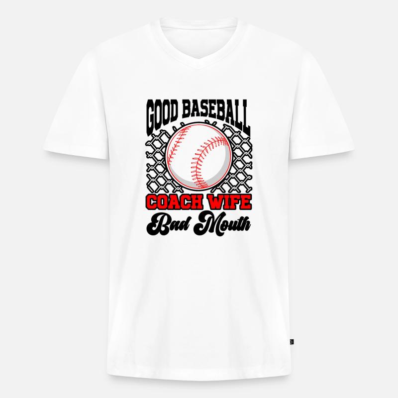 Baseball-Trainerin Ehefrau Berufstätige Mutter - Männer Premium Bio T-Shirt mit V-Ausschnitt - Weiß