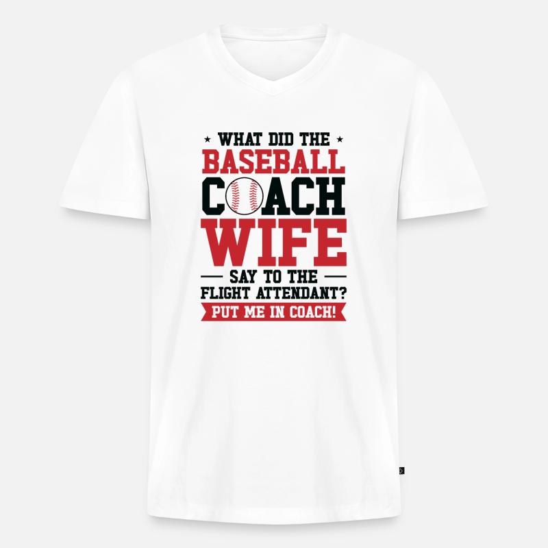 Baseball-Trainerin Ehefrau Berufstätige Mutter - Männer Premium Bio T-Shirt mit V-Ausschnitt - Weiß