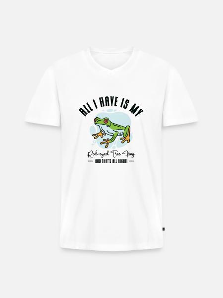Rotäugiger Laubfrosch Niedliches - Männer Premium Bio T-Shirt mit V-Ausschnitt - Weiß
