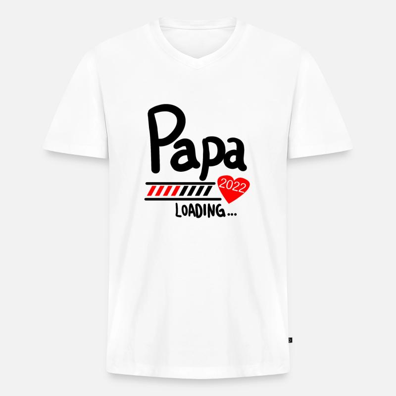 Papa Loading 2022 - Männer Premium Bio T-Shirt mit V-Ausschnitt - Weiß