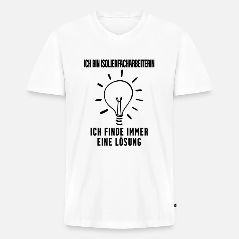 Isolierfacharbeiterin - Männer Premium Bio T-Shirt mit V-Ausschnitt - Weiß