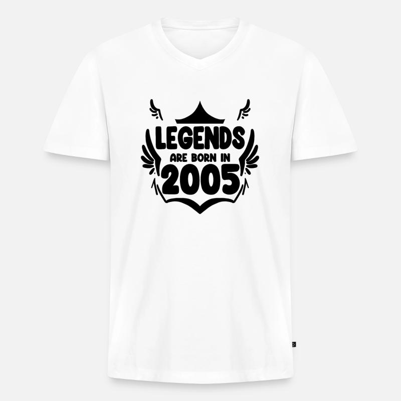 2005 - Männer Premium Bio T-Shirt mit V-Ausschnitt - Weiß