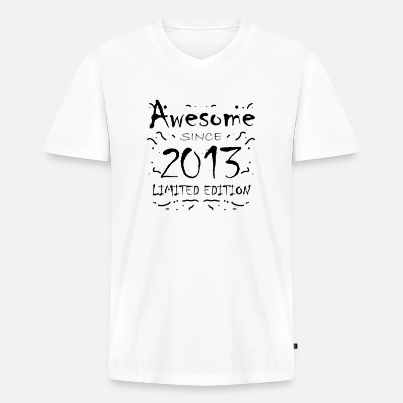 2013 - Männer Premium Bio T-Shirt mit V-Ausschnitt - Weiß