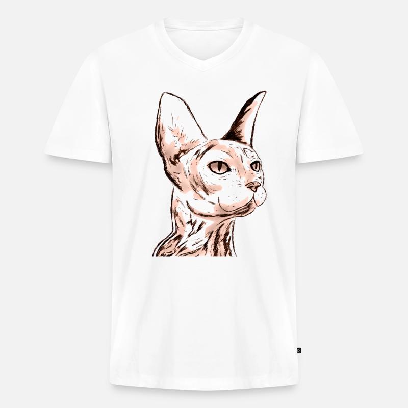 SMALL SPHINX - Männer Premium Bio T-Shirt mit V-Ausschnitt - Weiß