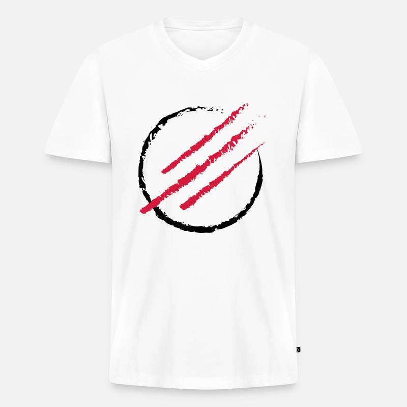 Scratch the Circle - Men's Premium Organic T-shirt with V-neck - white