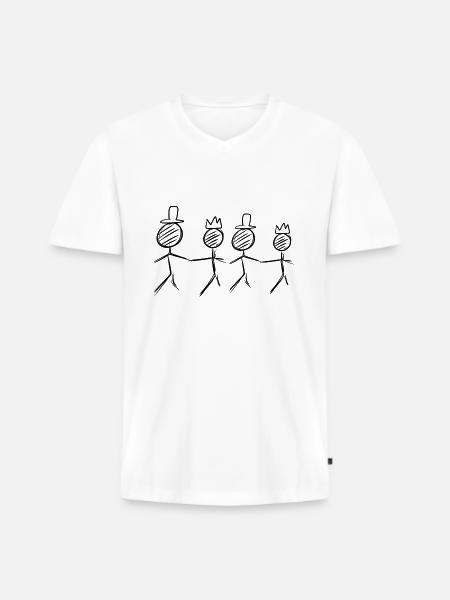 vier Freunde - Männer Premium Bio T-Shirt mit V-Ausschnitt - Weiß