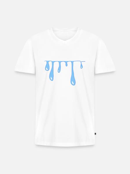 water drops slime line pattern - Men's Premium Organic T-shirt with V-neck - white