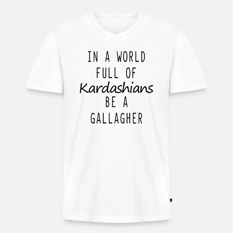 Sei ein Gallagher-Zitat - Männer Premium Bio T-Shirt mit V-Ausschnitt - Weiß