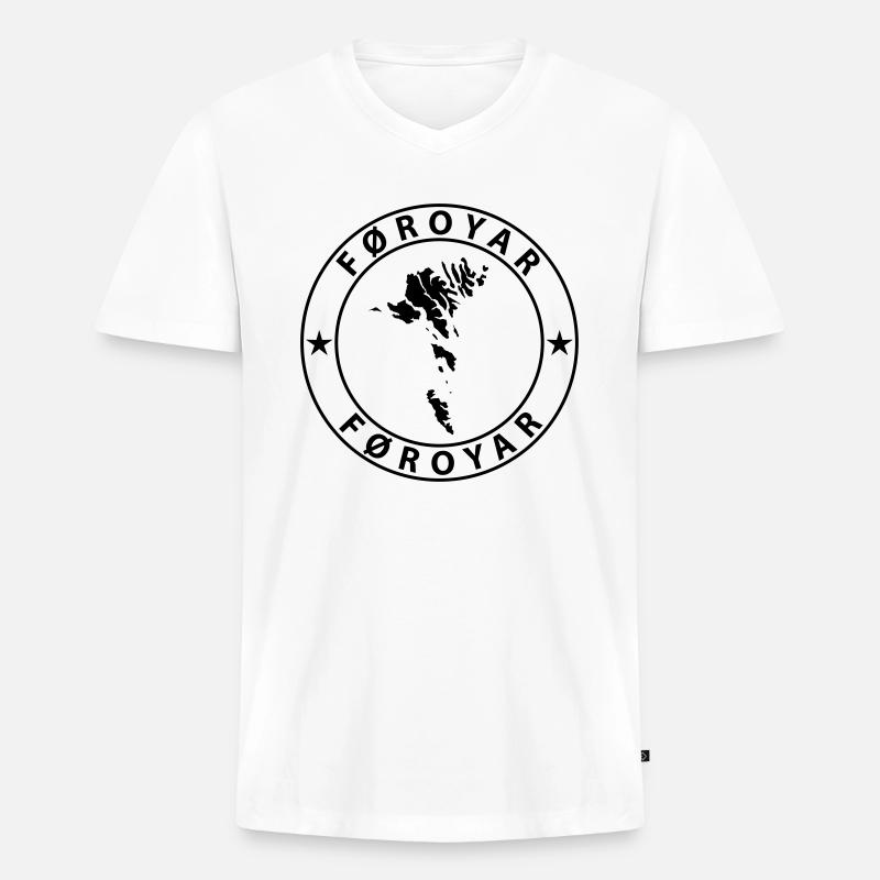 Färöer Inseln - Männer Premium Bio T-Shirt mit V-Ausschnitt - Weiß
