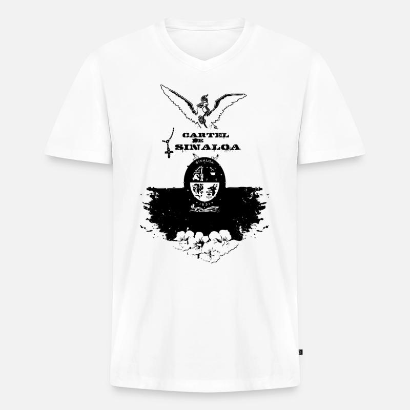 Sinaloa Mexico - Männer Premium Bio T-Shirt mit V-Ausschnitt - Weiß