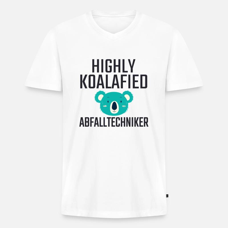 Abfalltechniker Koalafied - Männer Premium Bio T-Shirt mit V-Ausschnitt - Weiß