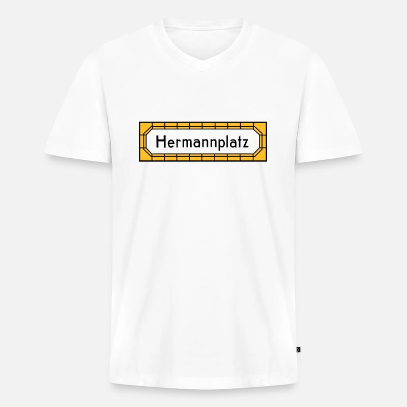 Hermannplatz NEUKÖLLN - Männer Premium Bio T-Shirt mit V-Ausschnitt - undefined