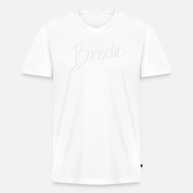 bride - Männer Premium Bio T-Shirt mit V-Ausschnitt - Weiß