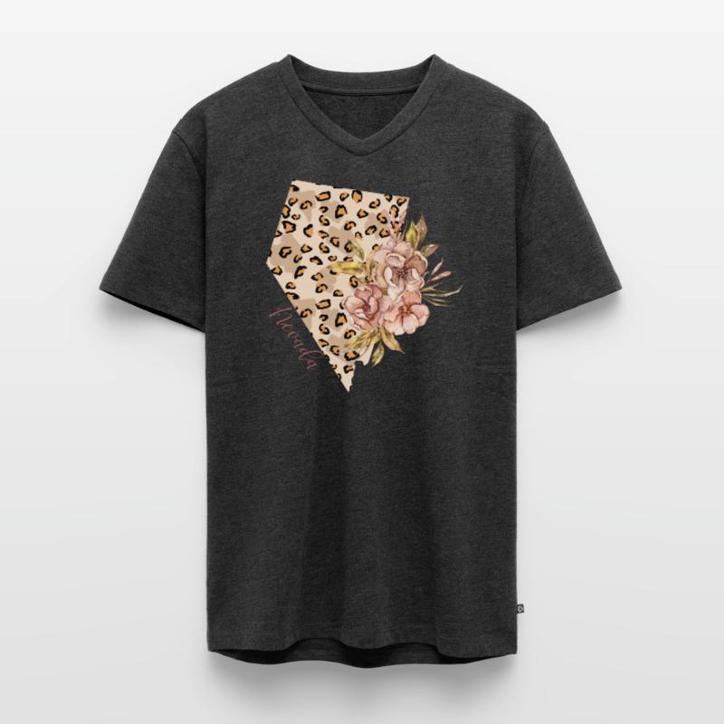 Nevada Leopard Pattern Map Leo Men's Premium Organic T-shirt with V-neck
