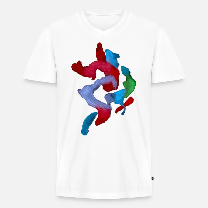 Farben - Abstrakt Kunst - Männer Premium Bio T-Shirt mit V-Ausschnitt - Weiß