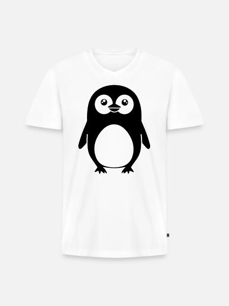 Pingouin - T-shirt encolure en V Premium bio Homme - blanc
