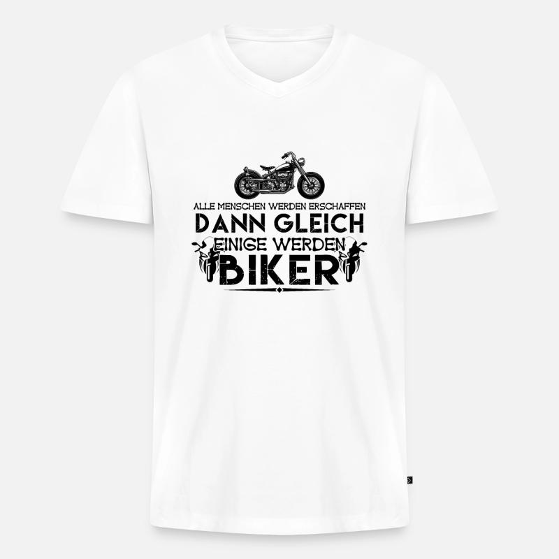 ich bin Biker | Biker ! - Männer Premium Bio T-Shirt mit V-Ausschnitt - Weiß