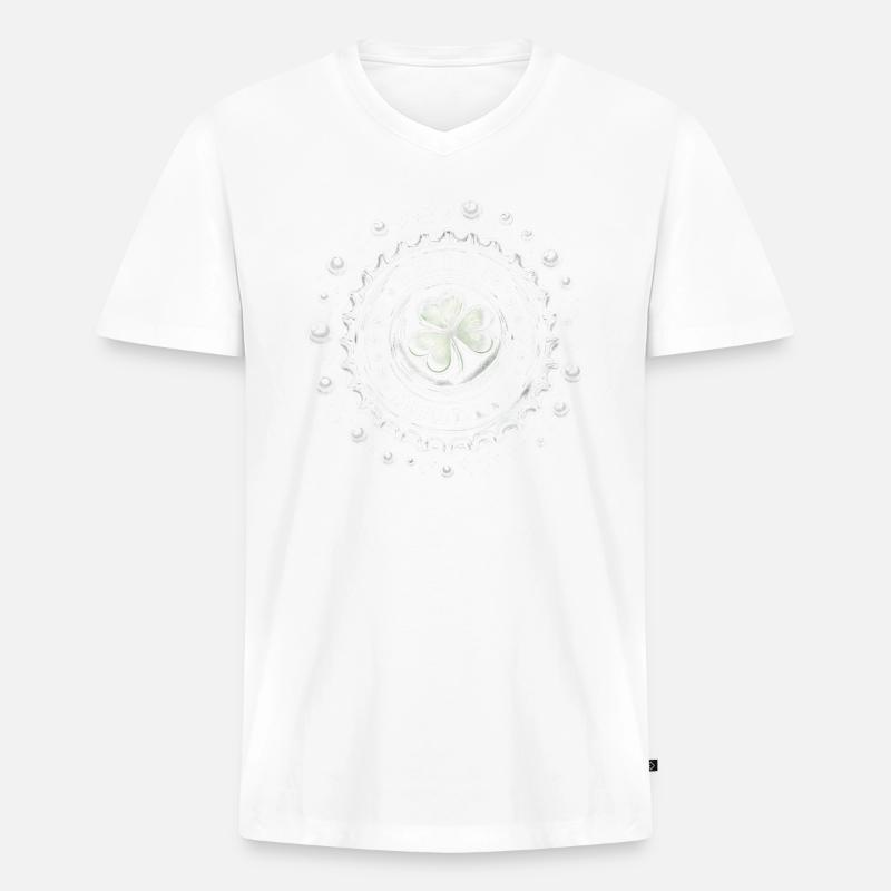 Irish Bubbles Pub Outfit - Männer Premium Bio T-Shirt mit V-Ausschnitt - Weiß