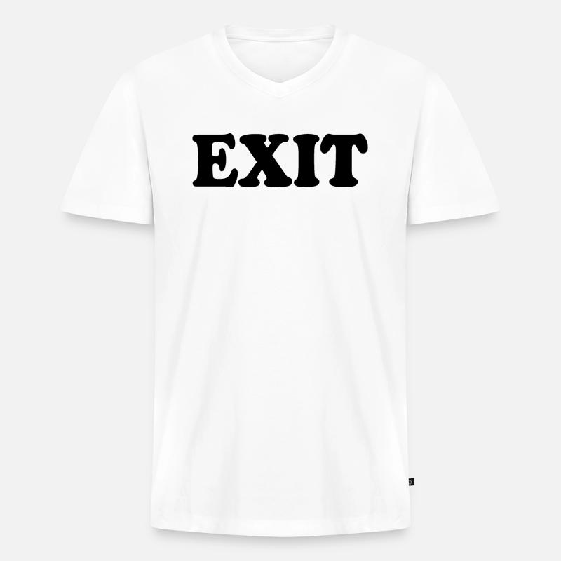 Exit - Männer Premium Bio T-Shirt mit V-Ausschnitt - Weiß