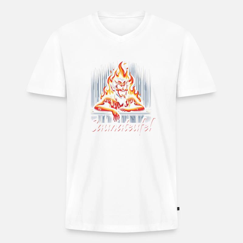 Saunateufel - Männer Premium Bio T-Shirt mit V-Ausschnitt - undefined
